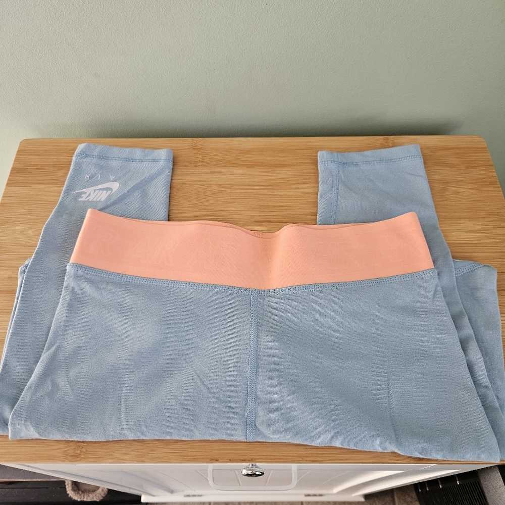 Nike Kids Light Blue and Peach Leggings, Size XL